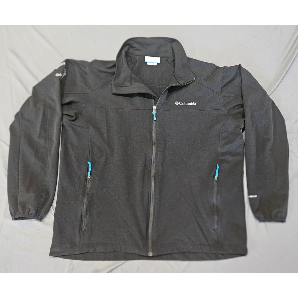 Columbia Softshell Jacket Mens Large Black Phurtec II WM6000 Bowman